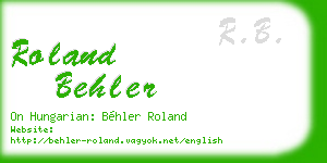 roland behler business card